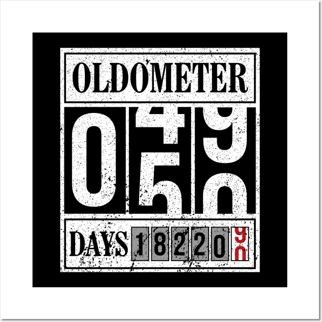 OLDOMETER 50 Years Old Made In 1970 50th Birthday Wall Art by GillTee